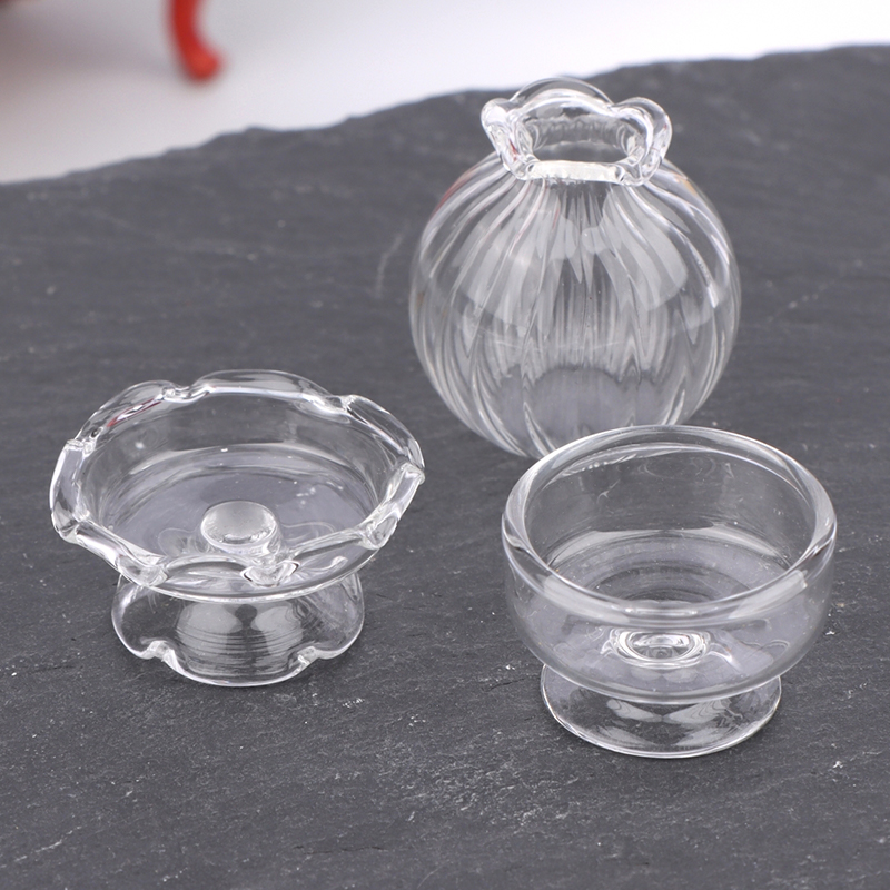 Vase Decor - 1:12 кукольный домик, миниатюрная стеклянная ваза,