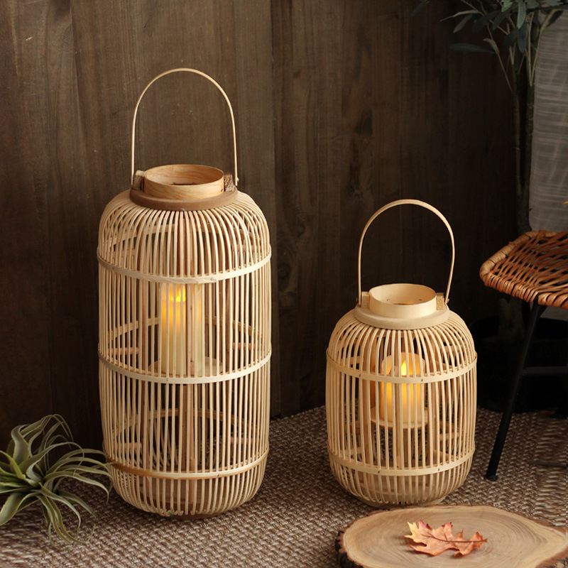 Candle Holder Decor - Напольный подсвечник из бамбука ручной работы,