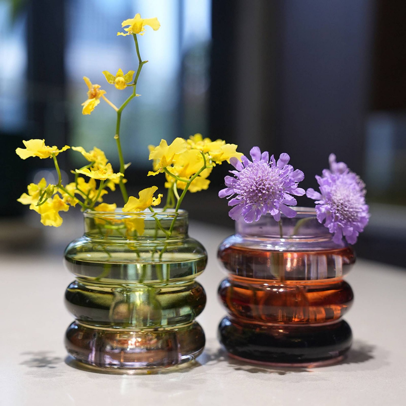 Candle Holder Decor - Декоративная круглая стеклянная ваза-подсвечник для стола,