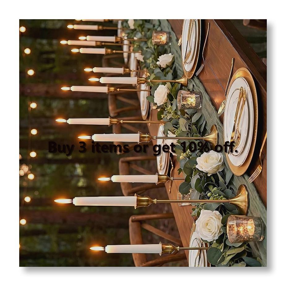 Candle Holder Decor - 12 шт. золотых подсвечников, винтажные металлические