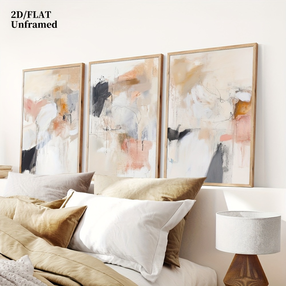 Набор из 3 безрамных картин: а – обзор и цена Abstract Canvas Set