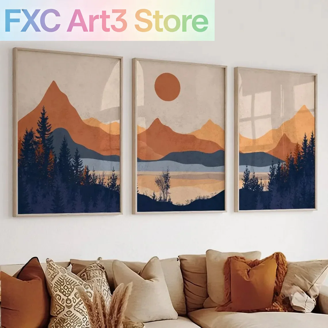 Набор из 3-х безрамных постеро – обзор и цена Abstract Canvas Set
